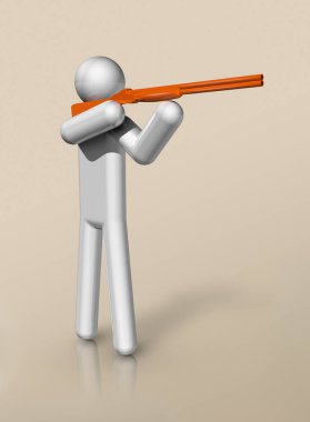 Üç boyutlu atış sembolü, olimpiyat sporları. Görüntü