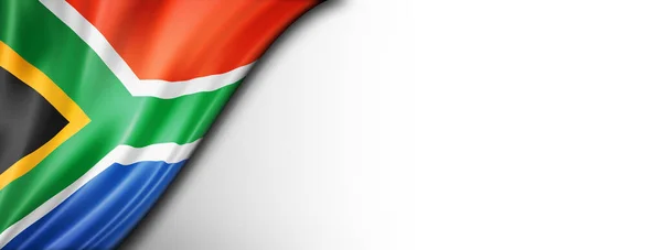 Bandeira África Sul Isolada Branco Bandeira Panorâmica Horizontal — Fotografia de Stock
