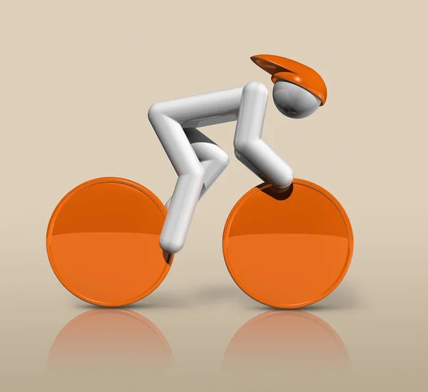 Τρισδιάστατο Σύμβολο Ποδηλασίας Ολυμπιακά Αθλήματα Εικονογράφηση — Φωτογραφία Αρχείου