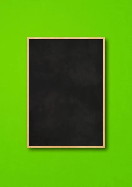 Traditional Black Board Isolated Green Background Blank Vertical Mockup Template — Stock Photo, Image