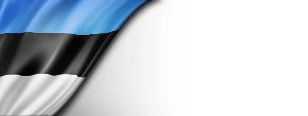 Bandeira Estónia Isolada Branco Bandeira Panorâmica Horizontal — Fotografia de Stock