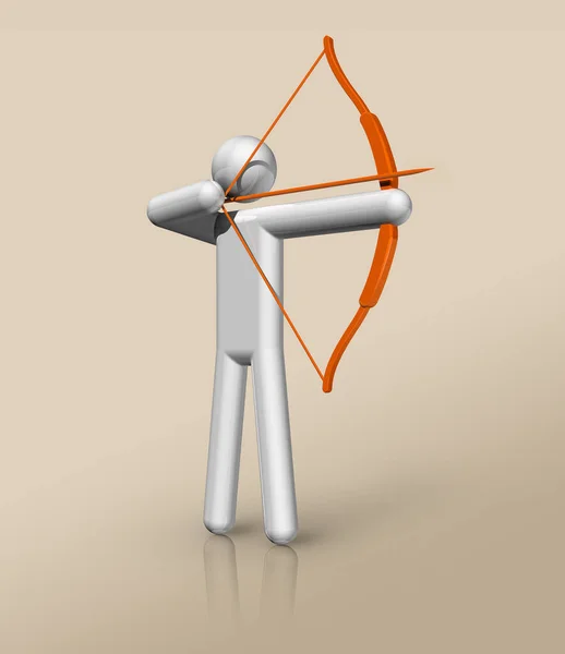 三维射箭符号 奥林匹克运动 说明1 — 图库照片