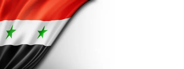 Syria Flag Isolated White Horizontal Panoramic Banner — Stock Photo, Image