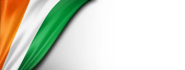 Прапор Берега Слонової Кості Ізольований Білому Горизонтальний Панорамний Прапор — стокове фото