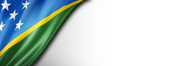 Solomon Islands Flag Isolated White Horizontal Panoramic Banner — Stock Photo, Image