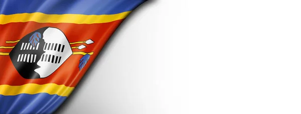 stock image Swaziland flag isolated on white. Horizontal panoramic banner.