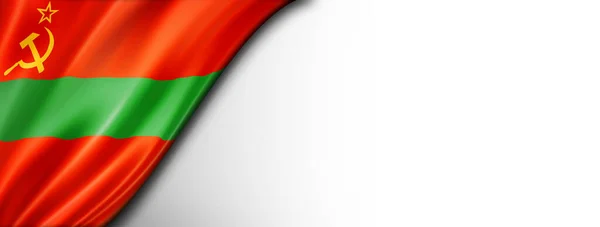 Transnistrien Staatsflagge Isoliert Auf Weiß Horizontales Panorama Banner — Stockfoto