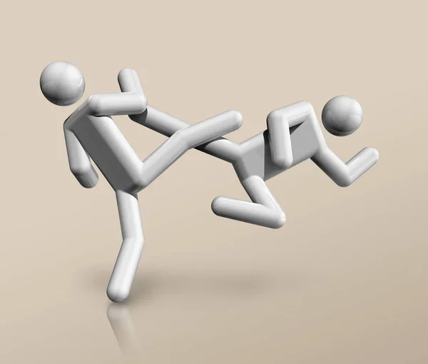 Driedimensionaal Taekwondo Symbool Olympische Sport Illustratie — Stockfoto