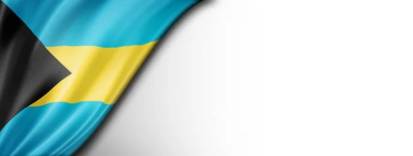 Флаг Багамских Островов Изолирован Белом Горизонтальное Панорамное Знамя — стоковое фото