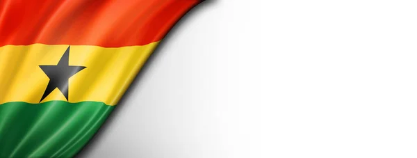 Ghana Flag Isolated White Horizontal Panoramic Banner — Stock Photo, Image