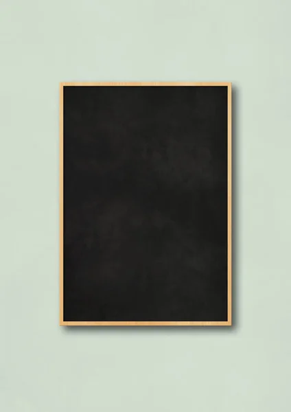 Traditional Black Board Isolated Light Blue Background Blank Vertical Mockup — Stock Photo, Image