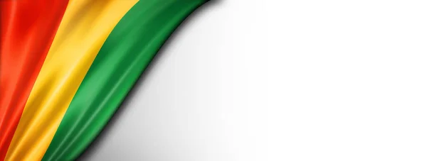 Guineas Flagga Isolerad Vitt Horisontell Panoramabanderoll — Stockfoto