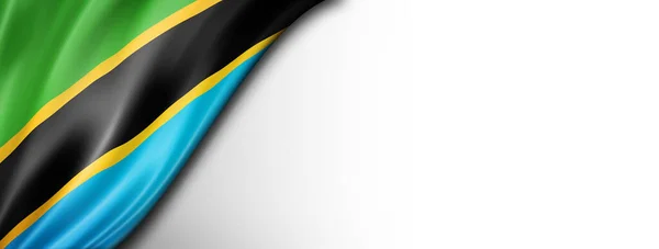 Tanzania Flag Isolated White Horizontal Panoramic Banner — Stock Photo, Image