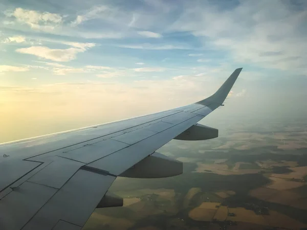 Lucht Wolkenzicht Vanuit Een Vliegtuig — Stockfoto