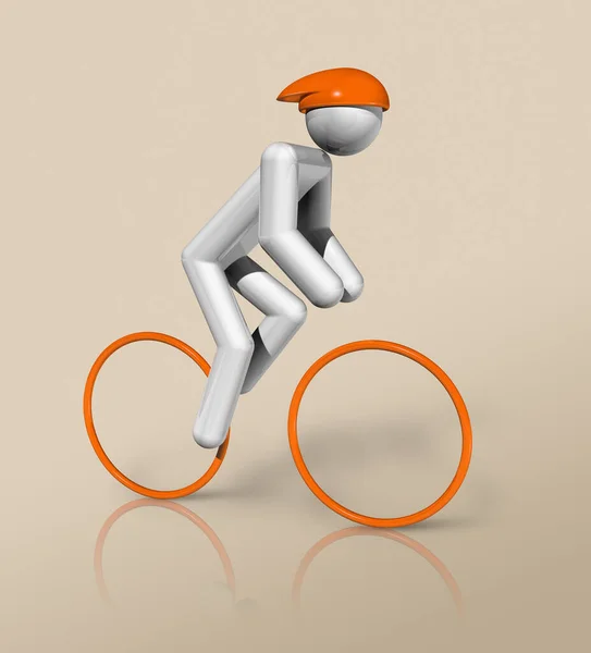 Ciclismo Tridimensionale Simbolo Stradale Sport Olimpici Illustrazione — Foto Stock