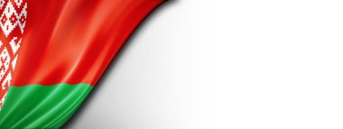 Beyaz bayrak beyazda izole edilmiş. Yatay panoramik pankart.