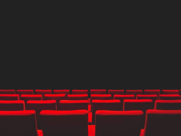 Cinema Movie Theatre Red Seats Rows Black Copy Space Background — Stock Photo, Image