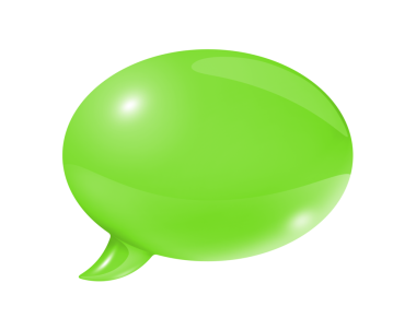 Kırpma yolu ile beyaz üzerine izole üç boyutlu yeşil konuşma balonu