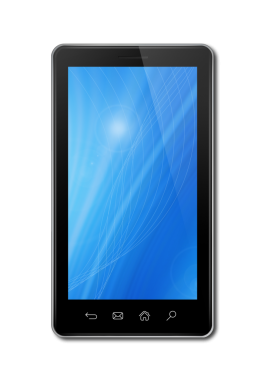 3D cep telefonu, PDA şeffaf arkaplanda izole edildi