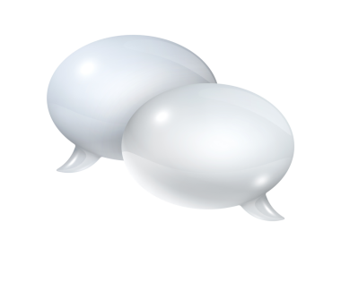 Beyaz üzerine izole edilmiş üç boyutlu beyaz konuşma baloncukları