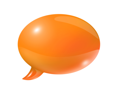 Üç boyutlu Turuncu konuşma balonu izole edildi