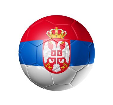 Sırbistan takım bayrağı, Dünya Futbol Kupası 2010 3D futbol topu. Beyaz kırpma yolu ile izole