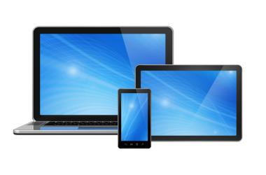 3D dizüstü bilgisayar, cep telefonu ve dijital tablet - saydam arkaplanda izole edilmiş