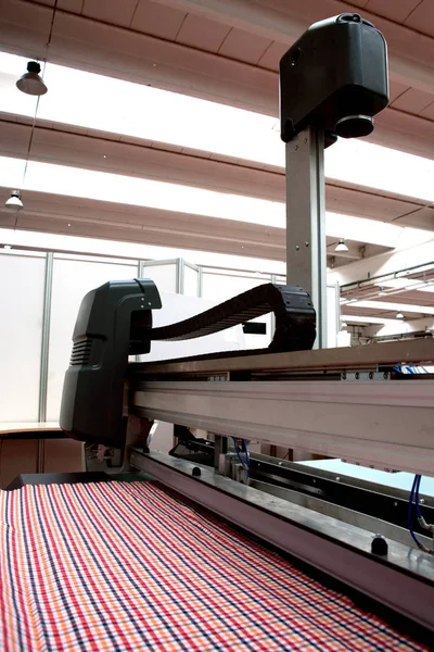 Machine Cnc Pour Couper Les Tissus Les Matières Textiles Cuir — Photo