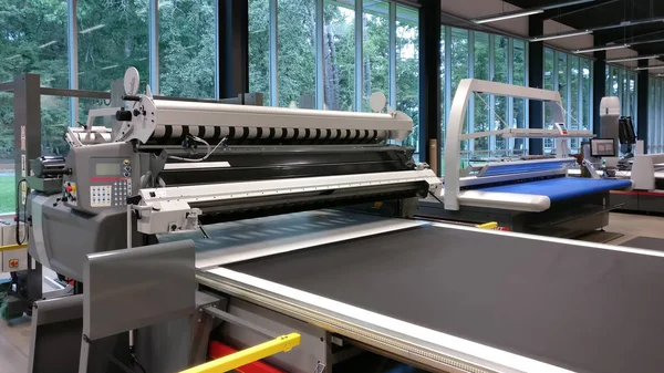 Máquina Cnc Para Corte Tecidos Matérias Têxteis Couro — Fotografia de Stock