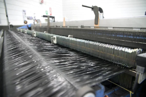 Otomatik Makineleri Dokuma Dokuma Tekstil Üretim Iplik Hangi Iki Ayrı — Stok fotoğraf