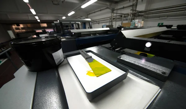 Impresión Prensa Máquina Offset Técnica Impresión Donde Imagen Entintada Transfiere — Foto de Stock