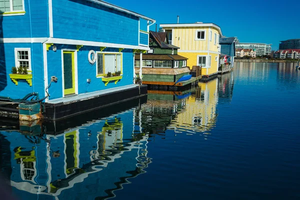 Yüzen Köy Yüzen Fisherman Wharf Inner Harbor British Columbia Canada — Stok fotoğraf