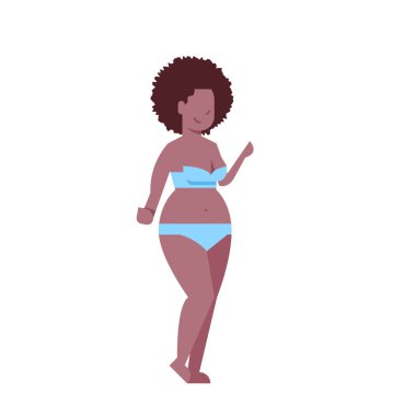 Bikini kadın gelin el Beyaz arka plan vücut şekli kavramı düz stil vektör çizim üzerinde