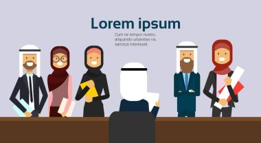 İşe Alım tutun bir röportajda mektup seçim iş kişi aday Arap insanların grup standından sandalye kopya alanı düz