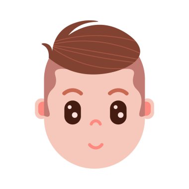 Oğlum baş yüz duygularla, avatar karakter, farklı erkek duygular konsepti ile sürpriz yüz adamım. düz tasarım.