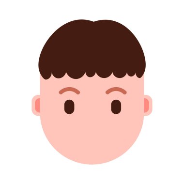 Oğlum baş yüz duygularla, avatar karakter, farklı erkek duygular konsepti ile sürpriz yüz adamım. düz tasarım.