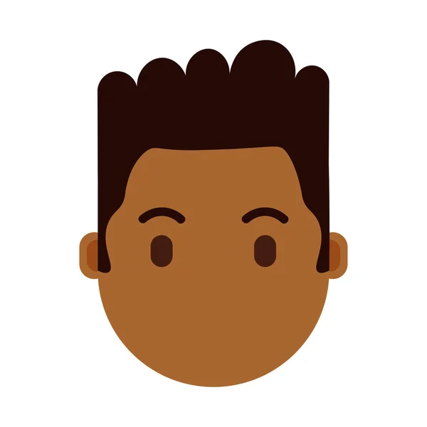 Het hoofd van de Afrikaanse jongen met gezichts emoties, avatar karakter, man verbaasd gezicht met verschillende mannelijke emoties concept. platte ontwerp. — Stockvector
