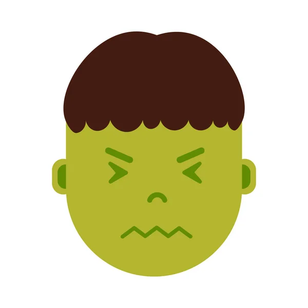 Garçon tête émoji icône de personnage avec des émotions faciales, personnage avatar, homme dans le visage malade avec différents concepts d'émotions masculines. design plat . — Image vectorielle