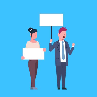 boş panoları holding ve strike eylem mavi arka plan korunması kişisel veri depolama genel veri koruma yönetmeliği Gdpr kavramı bağırarak iş adamları