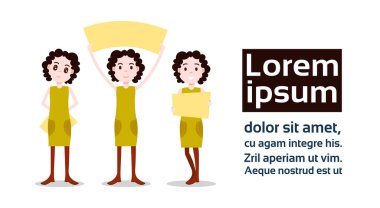 Kız karakter şahsiyet çeşitlilik pozlar kadın şablon tasarım çalışmaları ve animasyon için beyaz arka plan tam uzunlukta kopya alanı düz kişi üzerinde ayarlayın.