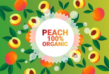 Şeftali meyve renkli daire kopya alanı taze meyve desen arka plan sağlıklı yaşam tarzı ya da diyet kavram üzerinde organik