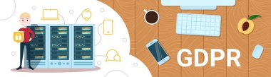 Çocuk kalkan Gdpr izometrik Infographic veri gizlilik bulut arka plan ağ koruması kişisel depolama genel veri koruma yönetmeliği kavramı Banner