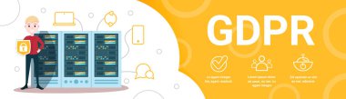 kalkan hosting sunucuları ve personel ile veri depolama merkezi üzerinde çocuk. Bilgisayar teknolojisi, ağ ve veritabanı, internet Merkezi, iletişim desteği, banner düz tasarımı