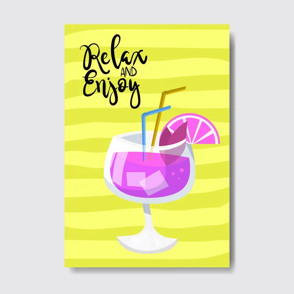 Letní relax cocktail odznak izolované typografický Design Label. Season Holidays písmo pro loga, šablony, pozvánka, pozdrav card, tisky a plakáty. — Stockový vektor