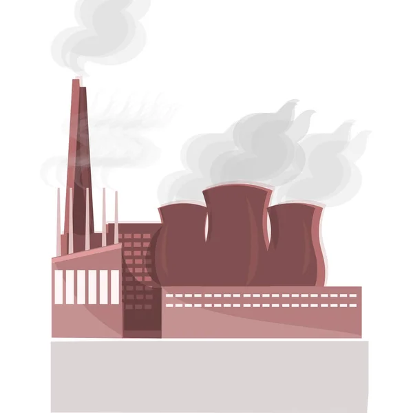 Tovární budovy příroda vzduchu znečištění rostlin potrubí odpadu. silueta ropné vrtné soupravy. plochý — Stockový vektor