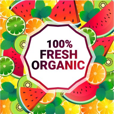 karpuz renkli daire kopya alanı taze meyve organik desen arka plan, sağlıklı bir yaşam tarzı veya diyet kavramı