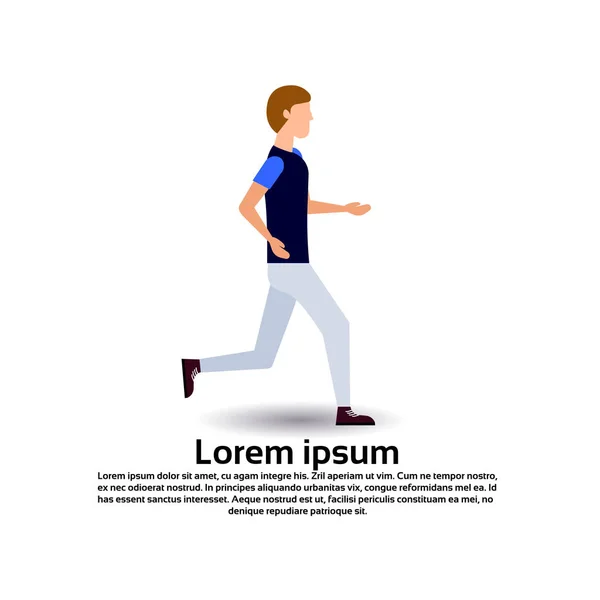 Courir homme personnage personnage femelle modèle pour la conception sport et animation sur fond blanc pleine longueur copie espace personne plate — Image vectorielle