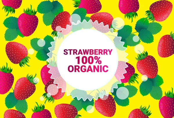 Fresa fruta colorido círculo copia espacio orgánico sobre frutas frescas patrón fondo estilo de vida saludable o concepto de dieta — Archivo Imágenes Vectoriales