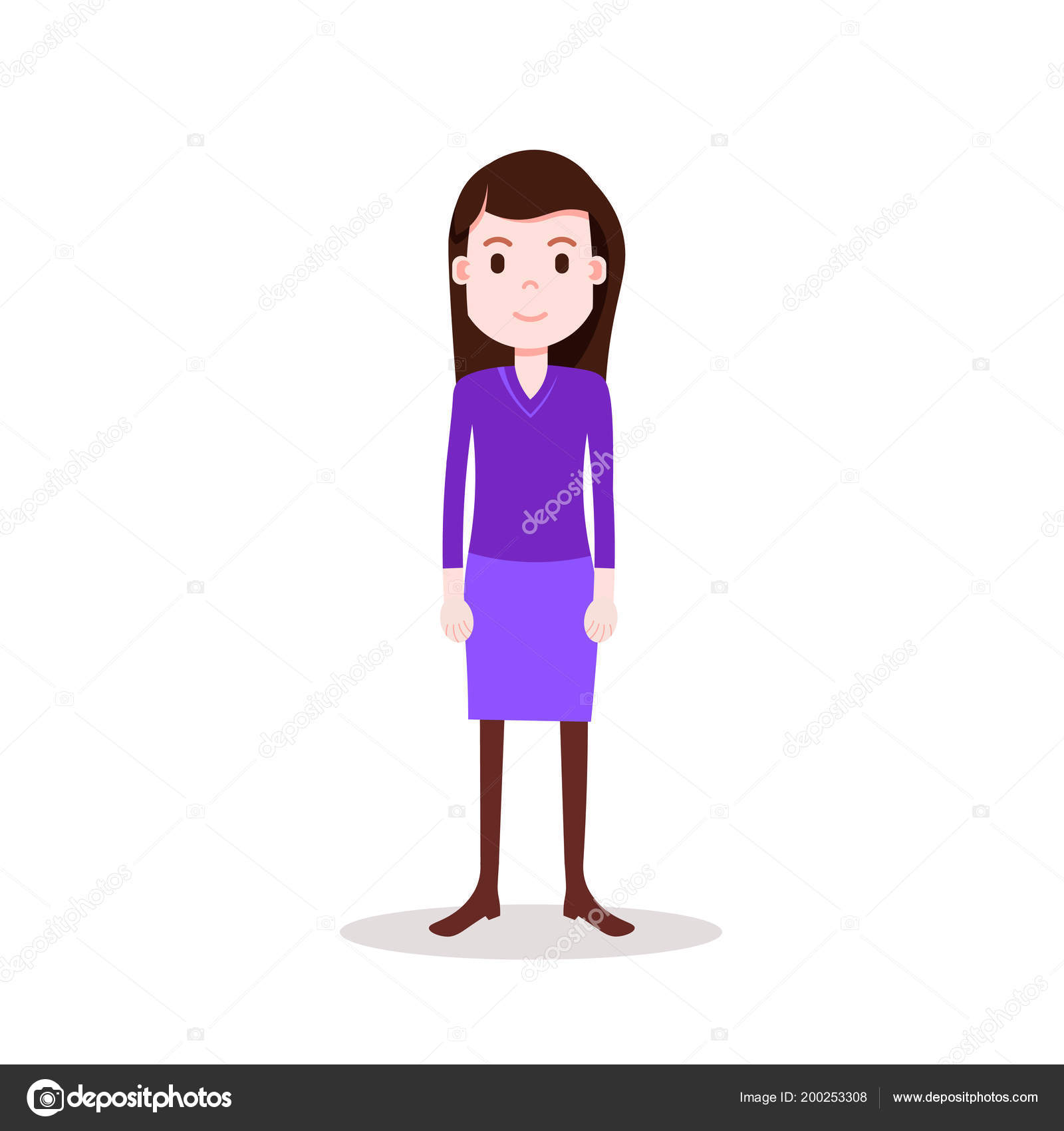 girl brunette character serious