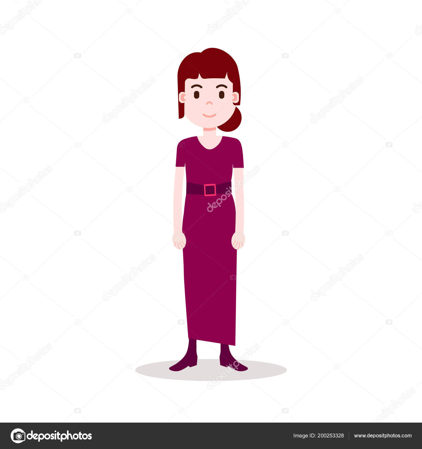 girl brunette character serious